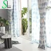 Curtain Slow Soul Evening Maple Forest Blue Orange Green Curtains Leaves Tulle For Living Room Bedroom Ready Made Children