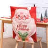 Housses de chaise Couverture arrière de Noël Décorations du Père Noël Salle à manger Ornement de fauteuil de vacances O4R8