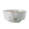 Tigelas tigelas Creative Gold Gold Rimen Ramen Bowl Sopa de porcelana Dinina de jantar em casa Salada Salada Placas de frutas Craft Spoon Craft