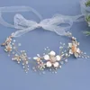 Headpieces HP357 Luxury Flower Wedding Hair Vine Rose Gold pannband Bridal Headwearjewelry i tillbeh￶r brudt￤rna g￥va