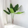 Decorative Flowers 82cm 9forks Large Artificial Banana Tree Fake Monstera Tropical Plants Plastic Leaves Palm Foliage For Home Office Decor