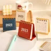 Refreshing Simple Solid Color 2023 Mini Desktop Paper Calendar Dual Daily Scheduler Table Planner Yearly Agenda Organizer Desk