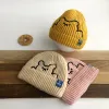 Chapeau tricoté d'hiver pour bébés enfants, casquettes de crâne d'ours de dessin animé, bonnets chauds pour enfants, garçons et filles, chapeaux décontractés