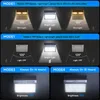 112LED Solar Wall Lights Stainless Steel Durable 4 Modes PIR Sensor Lights Outdoor Bright Security Lighting for Front Door