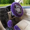 Couvre-volant 3pcs / Set 38cm Couverture de vitesse de voiture Auto Hiver Chaud Doux Peluche Furry Protecteur élastique Car-Styling