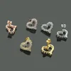 مصمم قلادة القلب أجوف الإناث الأقراط الماس زوجين سلسلة قلادة المجوهرات الفاخرة هدية صديقة الجملة مع مربع
