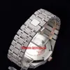 R8F Uhren 15400 Volldiamant Automatikaufzug Cal.3120 Automatik Herrenuhr Gypsophila Pave Diamonds Zifferblatt Diamant Roségold Zweifarbiges Armband Herrenarmbanduhren