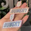 Fashion Hip Hop Jewelry 18K Yellow White Gold Plated Bling Iced Out CZ Custom Name Letter Pendant med 3mm 24 -tums repkedja