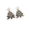 Boucles d'oreilles pendantes de luxe étincelant Zircon étoile arbre de noël pour les femmes cristal perle boucle d'oreille année fête bijoux cadeau de noël