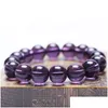 Bracelets de charme stret stret 8 mm perles de pierre naturelle cure-amethyste bracelet rond violet guérison cristal drop livre bijoux dh0ko