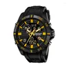 Wristwatches 2022 Sanda 791 Men Sports Watches Waterproof Digital Quartz Dual Time Clock Silicone Military Wrist Watch Male Relogio
