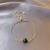 Lien Bracelets 2 pcs/ensemble Réglable Lumière De Luxe Vert Gem Pierre Bracelet Femme Coréenne Version Simple Personnalité Niche Conception