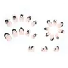 False Nails Almond Press On Halloween Black Ghost Design Fake Nail Pumpkin Castle Pattern Glossy 24pcs/set Fashion Tips