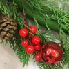 Dekorativa blommor 10st julr￶da b￤r konstgjorda tallgrenar Holly Berry Diy Xmas Tree Decoration for Home Noel Wreath Ornament