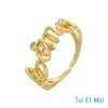 Ringos de cluster Zhukou Trendy Toi et moi Ring Ring Gold Color Cz Crystal Zircon Women Jewelry Moda VJ129