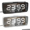 Autres horloges Accessoires FM Radio LED Réveil numérique Sn 3 réglages de luminosité 12/24 heures USB maquillage miroir électronique Drop D Dhwmz