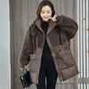 Trench da donna Piumino da donna in cotone Capispalla invernale Cappotto in lana di agnello imitazione calda Giacche trapuntate lunghe da donna casual Parka