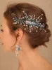 Headpieces Luxury Crystal Brides Headpiece Suit Ladies Wedding Hair Comb Bridal Headwear Accessories Party Prom Jewelry
