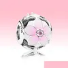 Charms Openwork Pink Magnolia Flower Charm med originalbox för Pandora 925 Sterling Sier Pärlor Bangle Armband Making Drop Deliver DHH5A