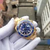 Menes Watch Factory Blue Ceramic Bezel Men 18k Real Gold Gold 904L Stal Cal 3135 Automatyczny ruch VRF 40 mm Super Luminous DI282O