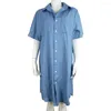 Casual Dresses Denim Dress Short Sleeve Loose Temperament A-Line Knee Length