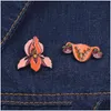 Pins Brooches Feminism Blooming Uterus Flower Enamel Pins Badge Lapel Alloy Metal Fashion Jewelry Accessories Gifts 6143 Q2 Drop Del Dhxsc