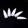 Falska naglar 100 st/lådesalong Långa falska tips Manikyr konstgjorda vita/tydliga/naturliga fulla omslag