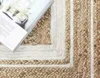 Tapis fait à la main tapis de jute tapis naturel réversible tressé look rustique moderne pour la zone de chambre à coucher grand décor à la maison