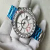 Topselling High Quality Wristwatches SKY 326934 White Dial DIAMOND Bezel Automatic Movement GMT 44MM Mens Watch Watches215b