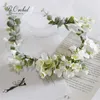 Headpieces PEORCHID Rustic Bridal Headdress Flower Crown Bridesmaid Headbands Garland Women Girl Wedding Hair Accessories Floral Hairband