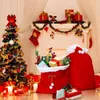 Décorations de Noël 100x70CM Grands Sacs Cadeaux Père Noël Velours Rouge Bonbons Super Doux 2023 Année Joyeux