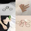 Klusterringar Korea Metal Circular Punk Set Öppnande pekfingerstillbehör Buckle Party Ring for Women Jewelry Mens Grunge