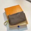 Lyx designernyckelring Mode miniplånbok för damer Äkta läder i topp för män, myntväska Färg plånbokshållare