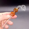 Färgglada krökta Pyrex rökrör Skull Glass Vattenåtervinningsrör Bong Bubbler för torr ört