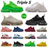 Mens Women Casual Shoes 17FW Pairs Triple S Clear Sole old Dad large increasing sneakers Black Pink Red neon green crystal sneakers sports size 36-45 zvnh