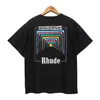 03T5 hommes t-shirt 2023 nouvelle marque de mode Rhude été à manches courtes boîte à cigarettes tableau carré abstrait couleur Tunnel imprimé lâche décontracté