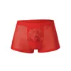 Onderbroek 3D -print boksers shorts ijs zijde transparant u convex zakje mesh ondergoeden naadloze lage taille home lounge cuecas