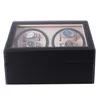 Automatic Mechanical Watch Winders Black PU Leather Storage Box Collection Watch Display Jewelry US plug Winder Box157p