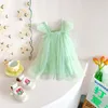Ins nieuwe meisjes kleding jurken lolita back vlinder ontwerp mouwloze mesh prinses jurk zomer meisje kledingjurk8750610