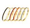 4MM ThinTitanium Steel Bangles bracelets Drops Glue Colored Enamel Bracelet Cuff Present Gift for Women Teen Girls