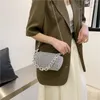 Kvällspåsar 2022 Designer Rhienstone Diamond Handbag Luxury Silver Tjockkedja Kvinnor Square Clutch BAG BLING AUDLIG MESSENGER276B