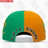 Casquettes de baseball Cote D'ivoire Baseball Custom Made Nom Numéro Logo de l'équipe Ci Hat Civ Travel Côte d'Ivoire Nation French D Ivoire Flag Headgear