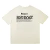 7K95メンズTシャツ2023新しいファッションブランドのrhudeフィギュア秋の抽象的な半袖プリントハイストリートと女性のゆるい夏のトレンド