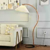 Lampadaires nordique moderne en bois massif plissé lampe à LED pour salon étude maison décorative debout lumière chambre chevet