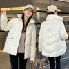 Kvinnor Down Women's Parkas Winter Jacket 2022 Glossy Waterproof Loose Cotton Padded Parka Female Snow Wear Casual Puffer Coat Outwear