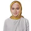 Ethnic Clothing 90 Plain Color Satin Scarf Mulism Hijab Female Islamic Head Wraps Women Scarves Ladies Jersey Hijabs