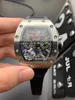 Richard's Milles tittar på New Wrist Chronograph Mechanical RM11-03 KVMovement Sapphire Crystal Glass Mirror Titanium för att göra fallet gummidesigner högkvalitativ 1P