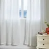 Cortina moderna de tul sólido para dormitorio, sala de estar, cortinas transparentes a rayas blancas, decoración de ventana, cocina, exterior, tamaño personalizado