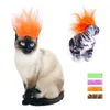 Köpek Giyim 2022 Pet Komik Saç Modeli Örgü Saç Peruk Kedileri Giyin Kediler Headdress Pusswig Aksesuarları Cadılar Bayramı