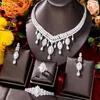 Brincos de colar Set Godki Tassel Drop Luxury African for Women Weart Party Crystal Crystal Dubai Bridal Jewelry Gift